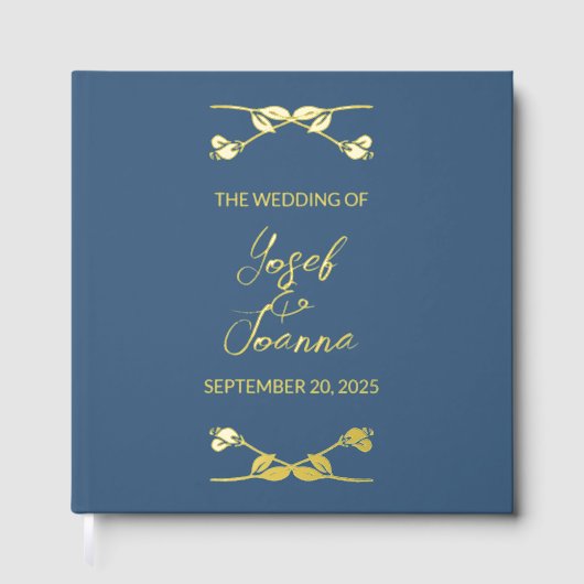 Navy Blue Wedding Gastenboek (Voorkant)