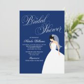 Navy Blue Wedding Gown Vrijgezellenfeest Kaart (Staand voorkant)