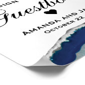 Navy Blue Wedding Guestbook | Agate Poster (Hoek)