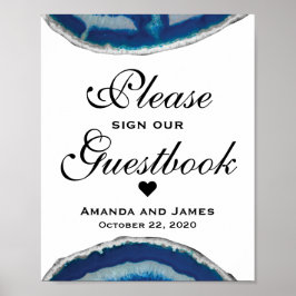 Navy Blue Wedding Guestbook | Agate Poster