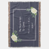Navy Blue Wedding-herdenkingsdag Deken (Voorkant Verticaal)