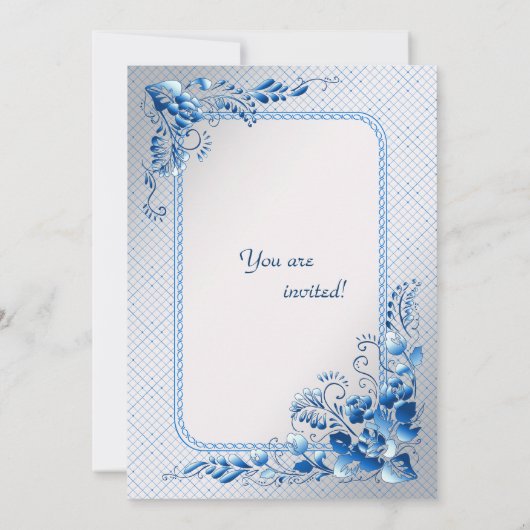 Navy Blue Wedding Invitation on styled Silver Kaart (Achterkant)