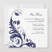 Navy Blue Wedding Invitations Kaart (Achterkant)