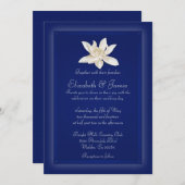 Navy Blue Wedding Invitations Kaart (Voorkant / Achterkant)