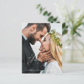 Navy Blue Wedding Minimalist Bedankt Kaarten (Staand voorkant)