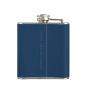Navy Blue Wedding Monogram Groomsmen Heupfles (Achterkant)