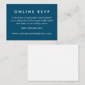 Navy Blue Wedding Online RSVP-kaart Informatiekaartje (Voorkant / Achterkant)