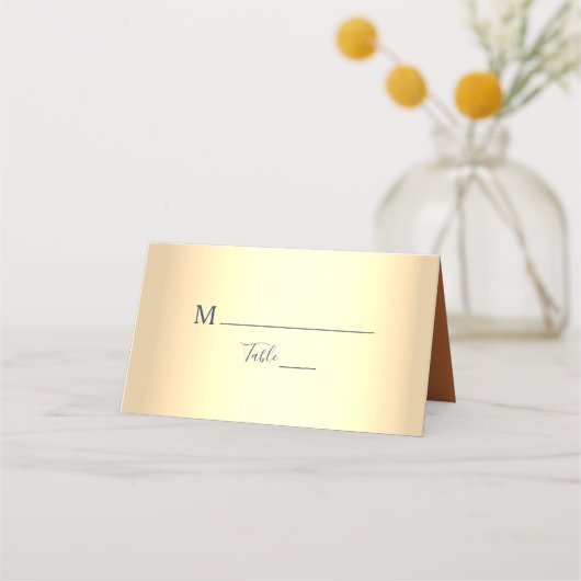 Navy Blue Wedding Place Card Plaatskaartje (Voorkant)