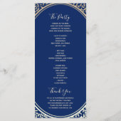 Navy Blue Wedding Programmakaart (Achterkant)