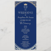 Navy Blue Wedding Programmakaart (Voorkant)