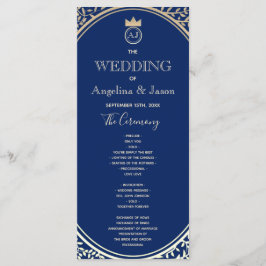 Navy Blue Wedding Programmakaart