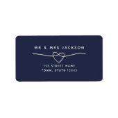Navy Blue Wedding Return Label (Voorkant)