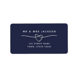 Navy Blue Wedding Return Label
