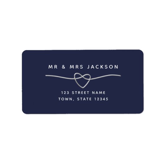 Navy Blue Wedding Return Label (Voorkant)