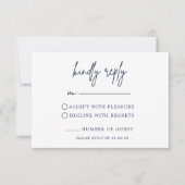 Navy blue Wedding RSVP-kaart RSVP Kaartje (Voorkant)