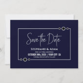 Navy Blue Wedding Save the Date (Voorkant)