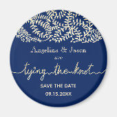 Navy Blue Wedding Save the Date Invitation Magneet (Voorkant)
