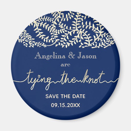 Navy Blue Wedding Save the Date Invitation Magneet (Voorkant)