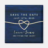 Navy Blue Wedding Save the Date Invitation Magnet (Voorkant)