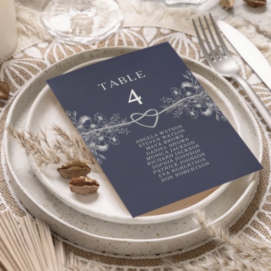 Navy Blue Wedding Seating Chart