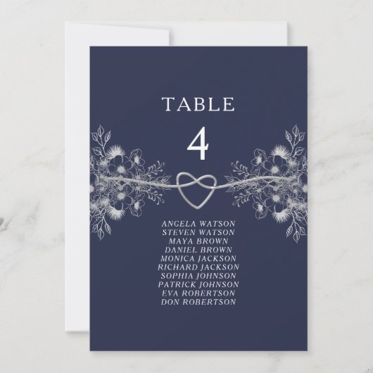 Navy Blue Wedding Seating Chart (Voorkant)