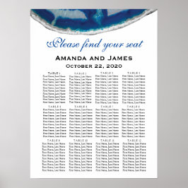 Navy Blue Wedding Seating Chart | Agate Poster