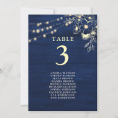 Navy Blue Wedding Seating Chart Kaart (Voorkant)
