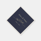 Navy Blue Wedding Servet (Hoek)
