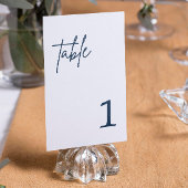 Navy Blue Wedding-tabelnummer Kaart