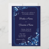 Navy Blue Wedding Uitnodiging (Voorkant)