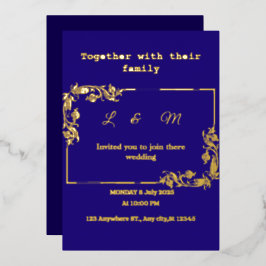 Navy Blue Wedding Uitnodiging
