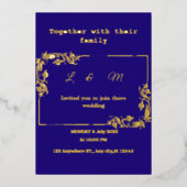 Navy Blue Wedding Uitnodiging (Voorkant)