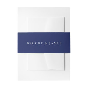 Navy Blue Wedding Uitnodigingen Wikkel
