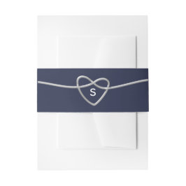 Navy Blue Wedding Uitnodigingen Wikkel