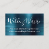 Navy Blue Wedding Website Kaart Insert (Voorkant)