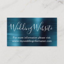 Navy Blue Wedding Website Kaart Insert