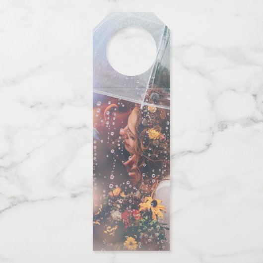 Navy Blue Wedding Welcome Bottle Hanger Label (Achterkant)