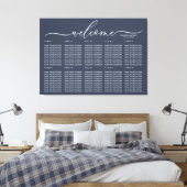 Navy Blue Wedding Welcome Seing Table Numbers Canvas Afdruk (Insitu (Slaapkamer))