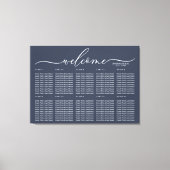 Navy Blue Wedding Welcome Seing Table Numbers Canvas Afdruk (Voorkant)