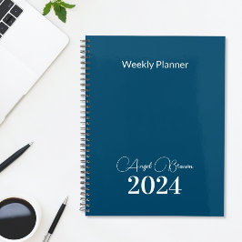 Navy Blue Weekly Maandelijkse Business Planner