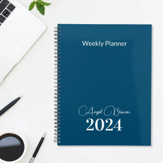 Navy Blue Weekly Maandelijkse Business Planner