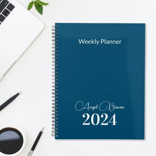 Navy Blue Weekly Maandelijkse Business Planner