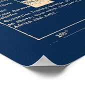 Navy Blue Wereldkaart Poster (Hoek)