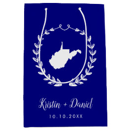Navy Blue West Virginia Map Wedding Welcome Swag Medium Cadeauzakje
