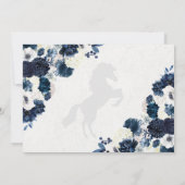 Navy Blue Western Horse Quinceanera Hartelijk dank Bedankkaart (Achterkant)