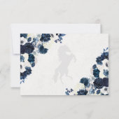 Navy Blue Western Quinceanera RSVP-kaart RSVP Kaartje (Achterkant)