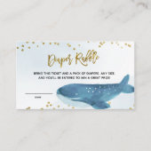 Navy Blue Whale Baby shower Diaper Raffle Informatiekaartje (Voorkant)