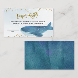 Navy Blue Whale Baby shower Diaper Raffle Informatiekaartje