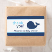 Navy Blue Whale Gepersonaliseerd Sticker (Insitu)
