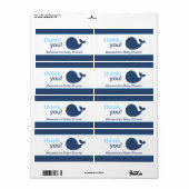 Navy Blue Whale Gepersonaliseerd Sticker (Full Sheet)